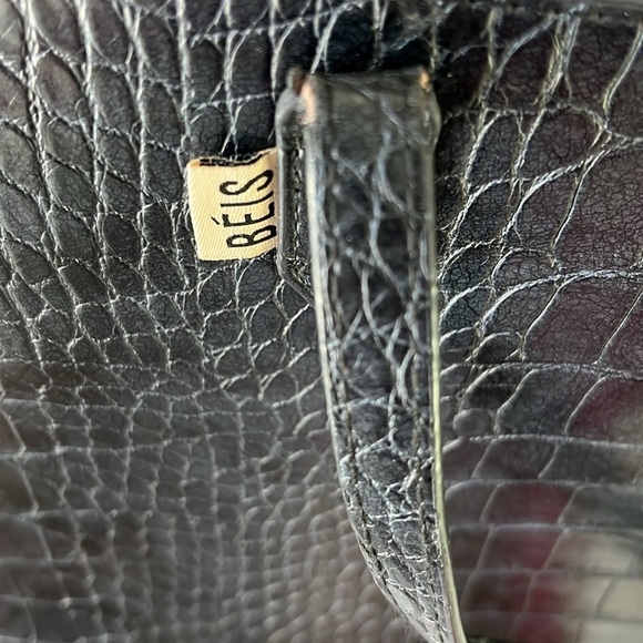 Be’is Black Croc Embossed Ultimate Work tote Travel Trolley Sleeve - Picture 12 of 13